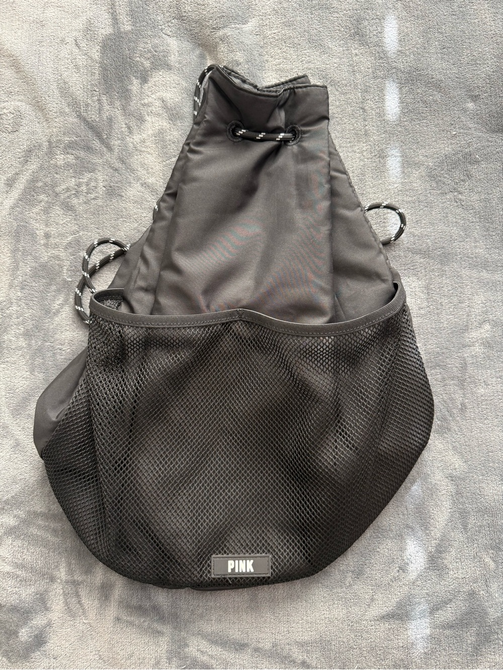 PINK Victoria's Secret Black Mesh Sport Sling Bag